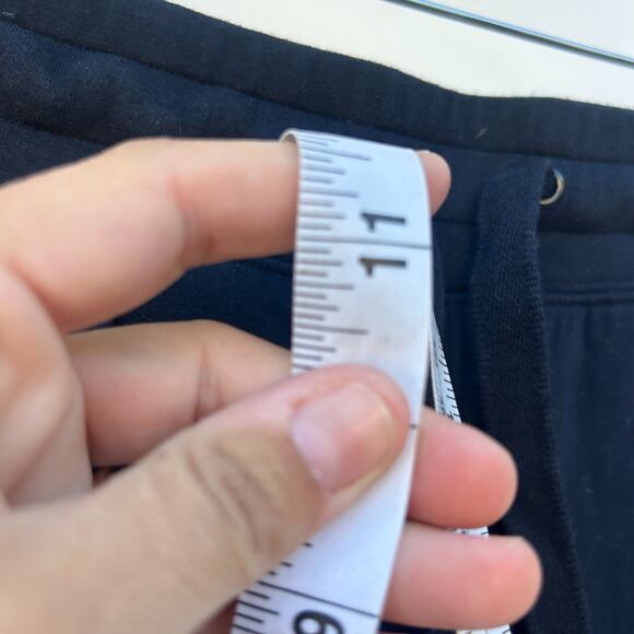 Vince Wide Leg Cropped Pull On Trousers Pants Seam XS Black Navy Stretchy Sweats - Picture 10 of 11